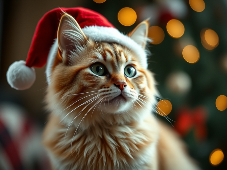 Bonne année 2025 à tous les amoureux des Sacrés de Birmanie ! 5 sacre de birmanie avec bonnet de noel