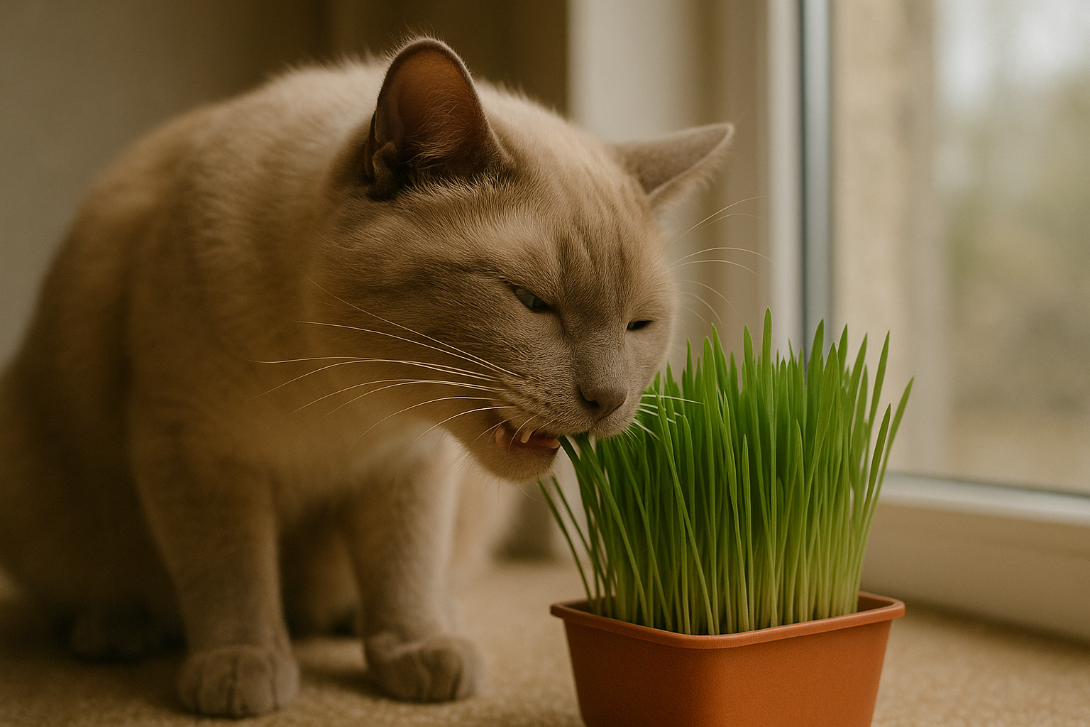 chat et herbe a chat