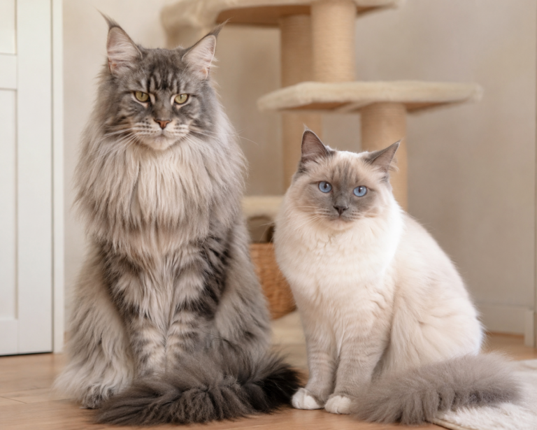 maine coon vs sacre de birmanie